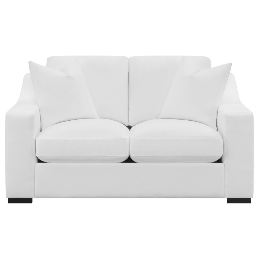 Ashlyn - Upholstered Sloped Arm Loveseat - White