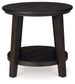 Celamar - Dark Brown - Round End Table