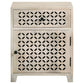 August - 1-Drawer Trellis Pattern Storage Cabinet - White Washed