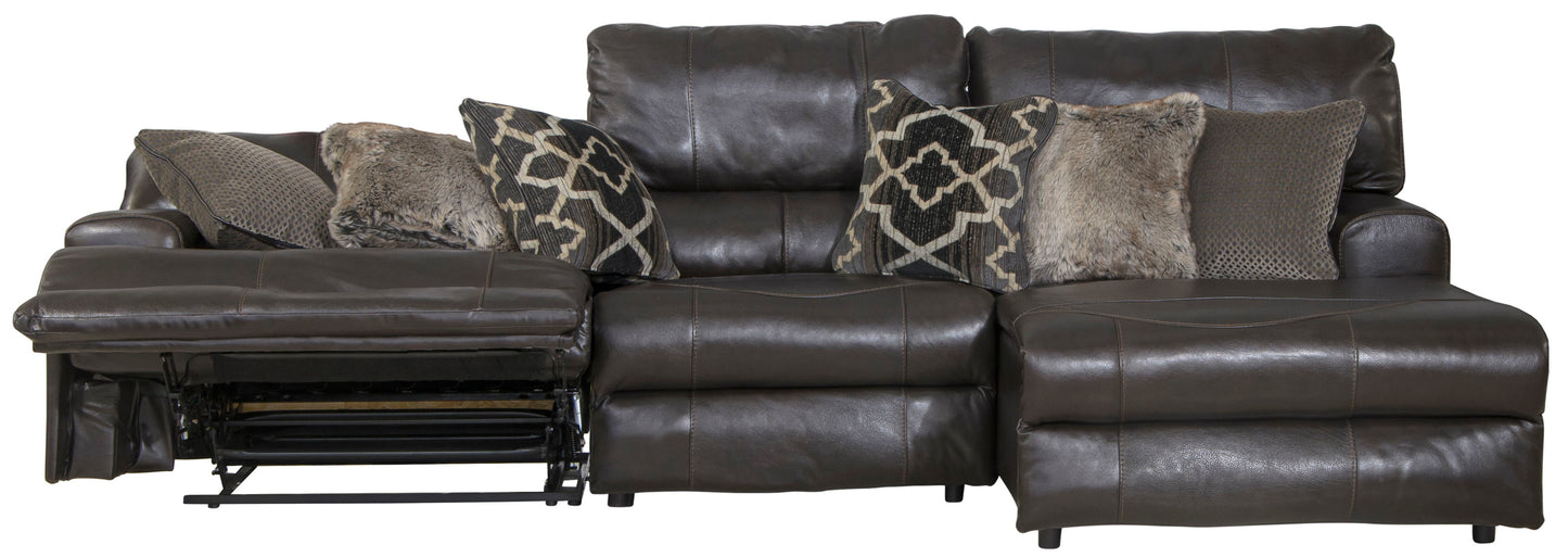 Como - 3 Piece Italian Leather Match Reclining Sofa