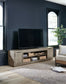 Krystanza - Weathered Gray - XL TV Stand W/Fireplace Option