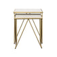 Bette - 2 Piece Marble Top Nesting Table Set - White And Gold