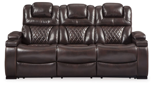 Warnerton - Brown Dark - Pwr Rec Sofa With Adj Headrest