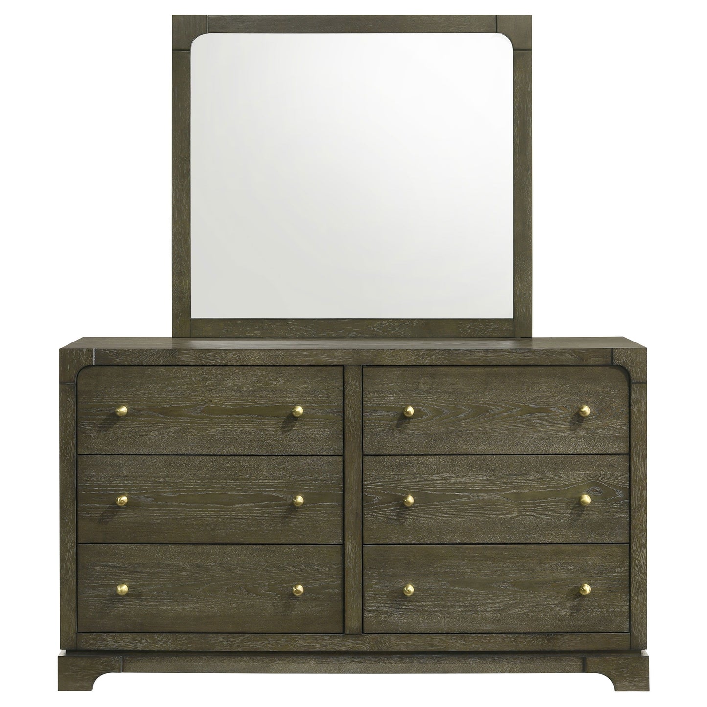 Gran Park - 6-Drawer Dresser And Mirror - Dark Cocoa