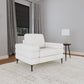 Jessel - Chenille Upholstered Track Arm Chair - Ivory