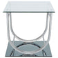 Danville - Square U-Shaped Glass Top Side End Table - Chrome