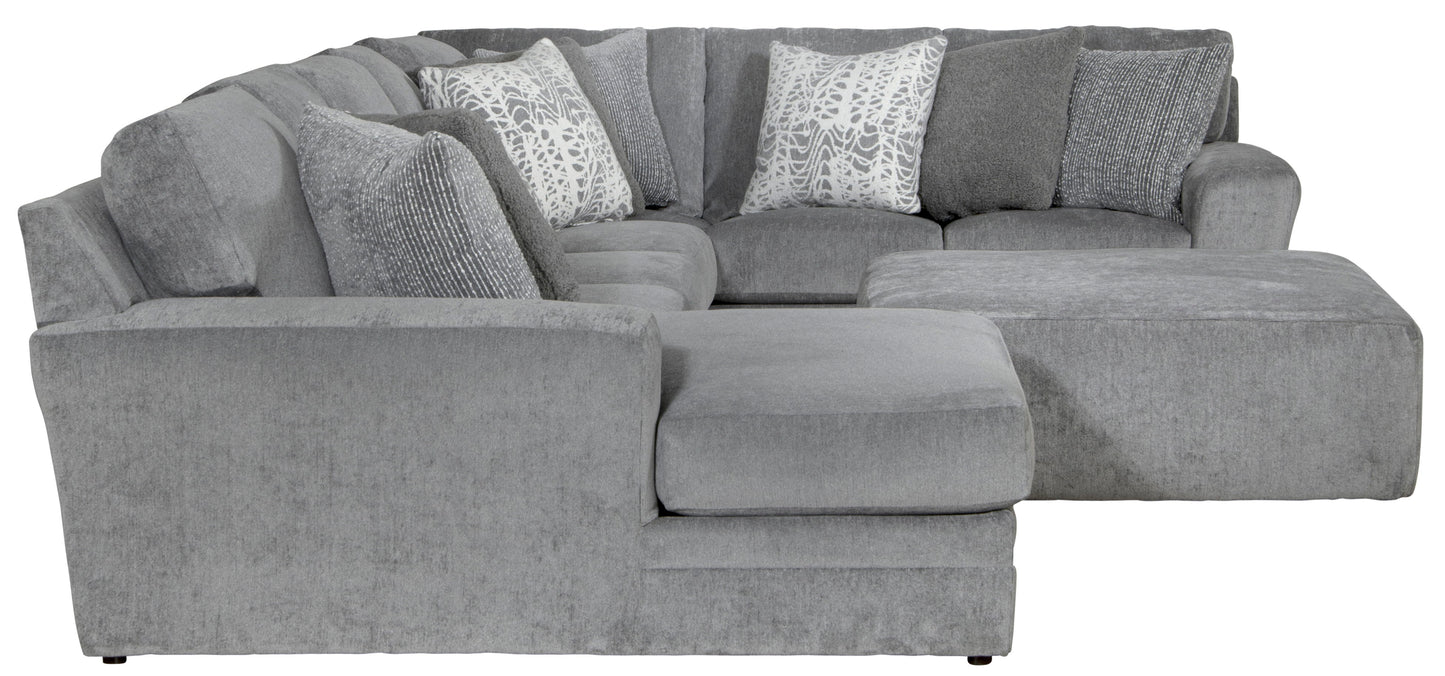 Glacier - Sectional With 9 Accent Pillows And Ottoman Set